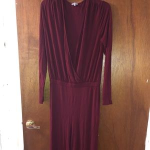 Wine Wide-Leg Jumpsuit